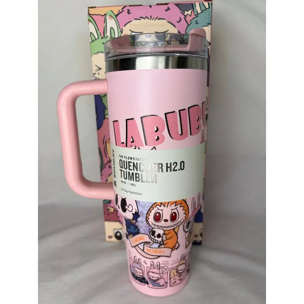 Custom Labubu Pink Stanley Quencher 2.0 Tumbler 40 oz - Picture 5 of 9